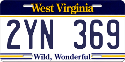 WV license plate 2YN369