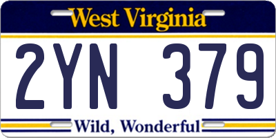 WV license plate 2YN379