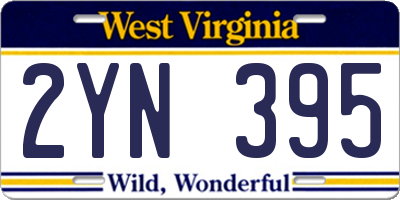WV license plate 2YN395