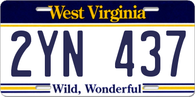 WV license plate 2YN437
