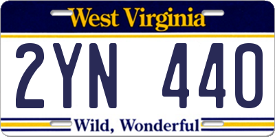 WV license plate 2YN440