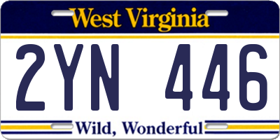 WV license plate 2YN446