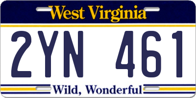 WV license plate 2YN461
