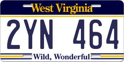 WV license plate 2YN464