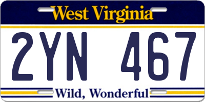WV license plate 2YN467
