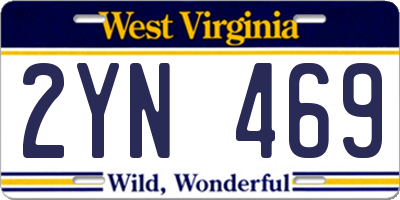 WV license plate 2YN469