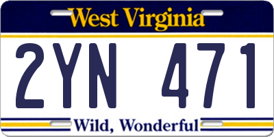 WV license plate 2YN471