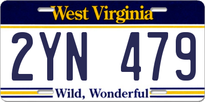 WV license plate 2YN479