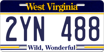 WV license plate 2YN488
