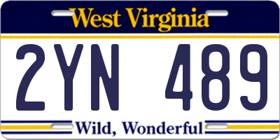 WV license plate 2YN489