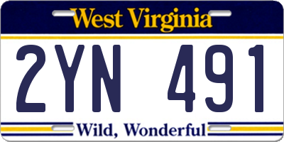 WV license plate 2YN491