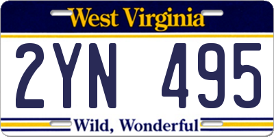 WV license plate 2YN495