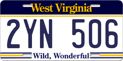 WV license plate 2YN506