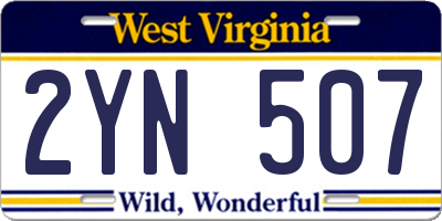WV license plate 2YN507