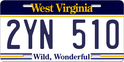 WV license plate 2YN510