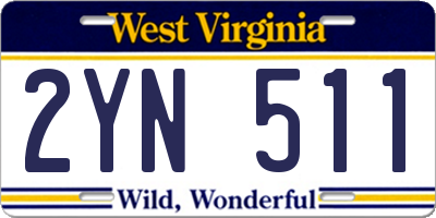 WV license plate 2YN511