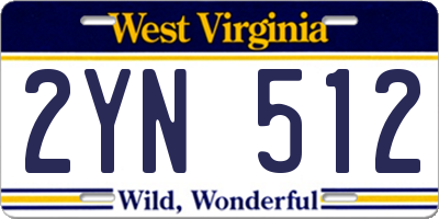 WV license plate 2YN512