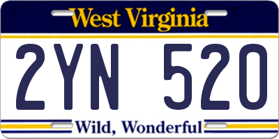 WV license plate 2YN520