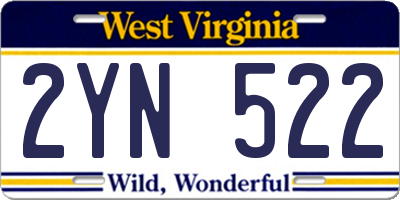 WV license plate 2YN522