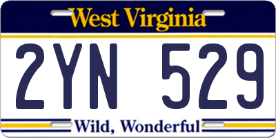 WV license plate 2YN529