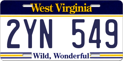 WV license plate 2YN549