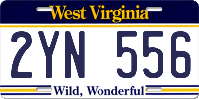 WV license plate 2YN556