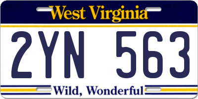 WV license plate 2YN563