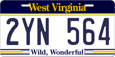 WV license plate 2YN564