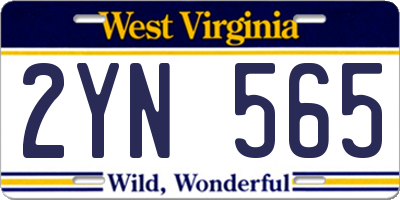 WV license plate 2YN565
