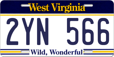 WV license plate 2YN566