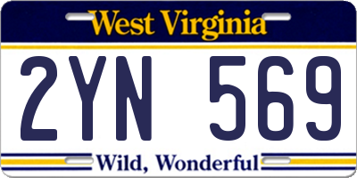 WV license plate 2YN569
