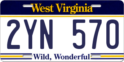WV license plate 2YN570