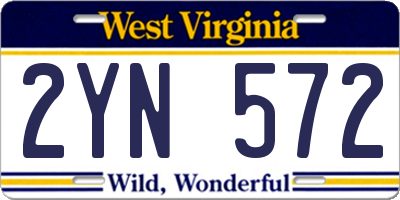 WV license plate 2YN572