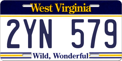 WV license plate 2YN579