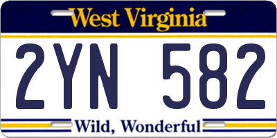WV license plate 2YN582