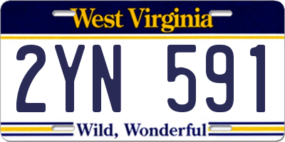 WV license plate 2YN591
