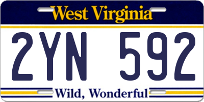WV license plate 2YN592