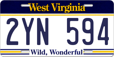 WV license plate 2YN594