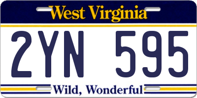 WV license plate 2YN595