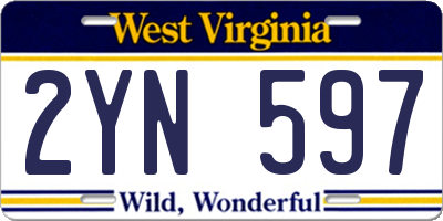WV license plate 2YN597