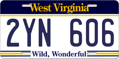 WV license plate 2YN606