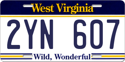 WV license plate 2YN607