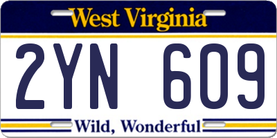 WV license plate 2YN609