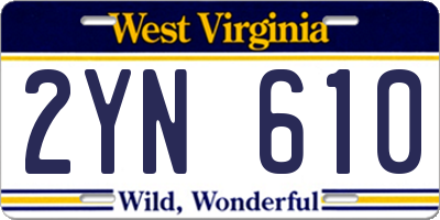 WV license plate 2YN610