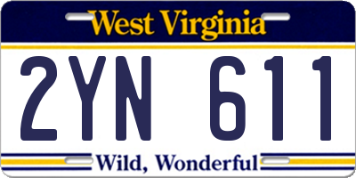 WV license plate 2YN611