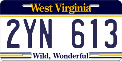 WV license plate 2YN613