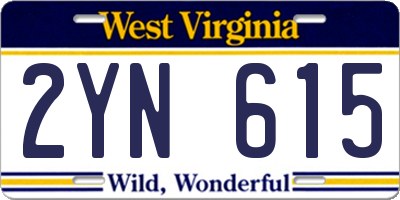 WV license plate 2YN615