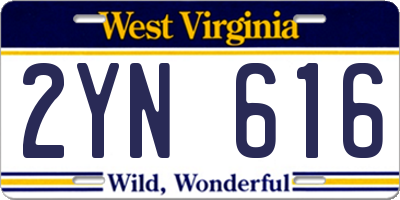 WV license plate 2YN616