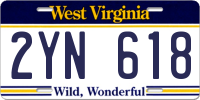WV license plate 2YN618