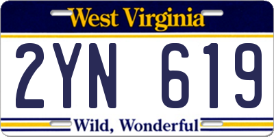 WV license plate 2YN619